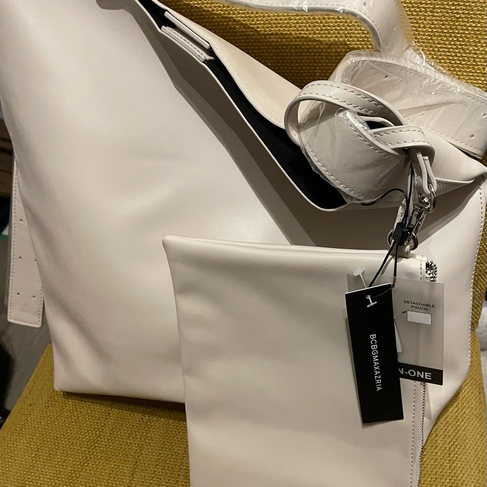 NWT Cream Leather Women's Tote Bag Set by BCBCMAXAZRIA